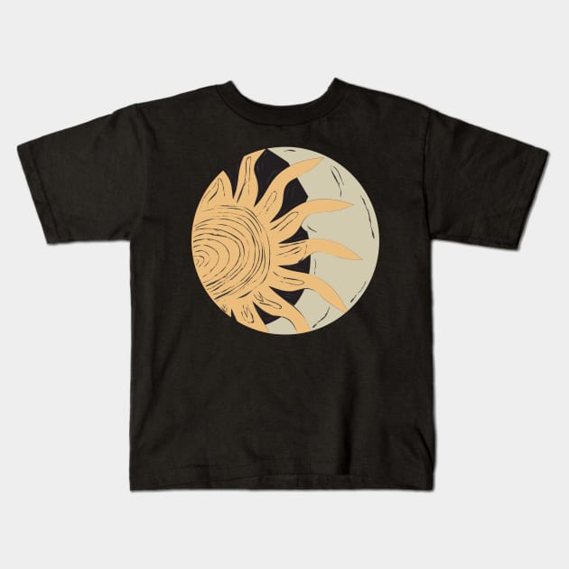 Sun and Moon, part 2 Kids T-Shirt by NewWorldIsHere